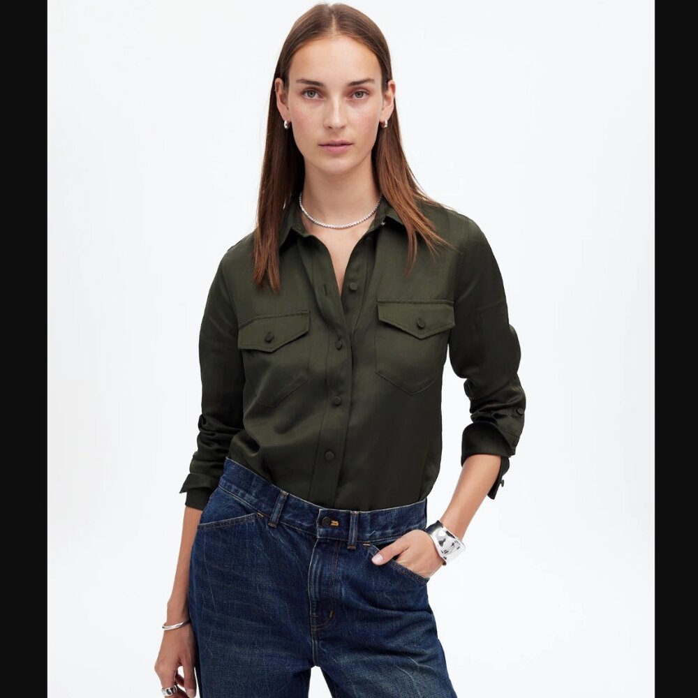 NWT Madewell 0 Western Shirt in Linen Blend